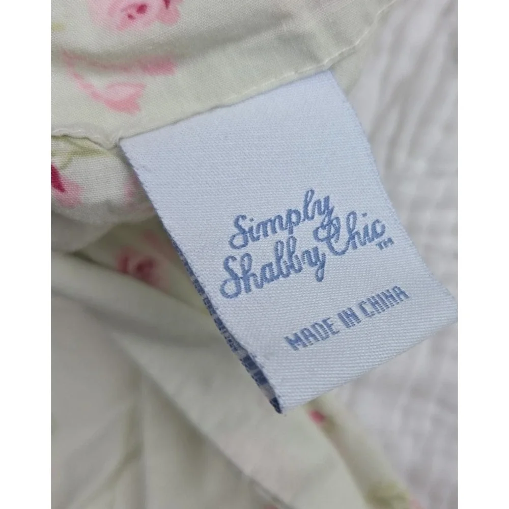 1 Simply Shabby Chic Lady Rose Green Quilted‎ Pillowcase Ruffle Cotton Cottage